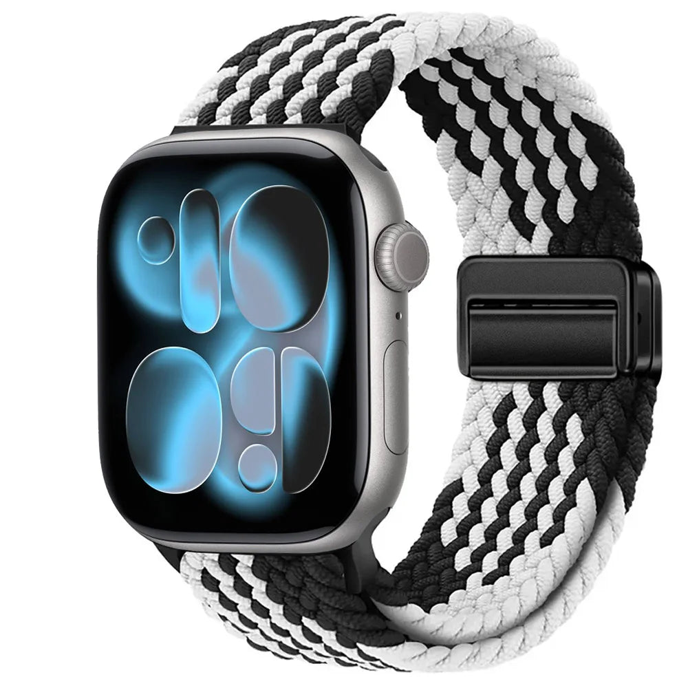 Nylon Loop Strap for Apple Watch 11 10 9 8 7 46mm 42mm 45mm 41mm Ultra 3 2 1 49mm Magnetic Braided  IWatch 6 5 4 SE3 Accessories