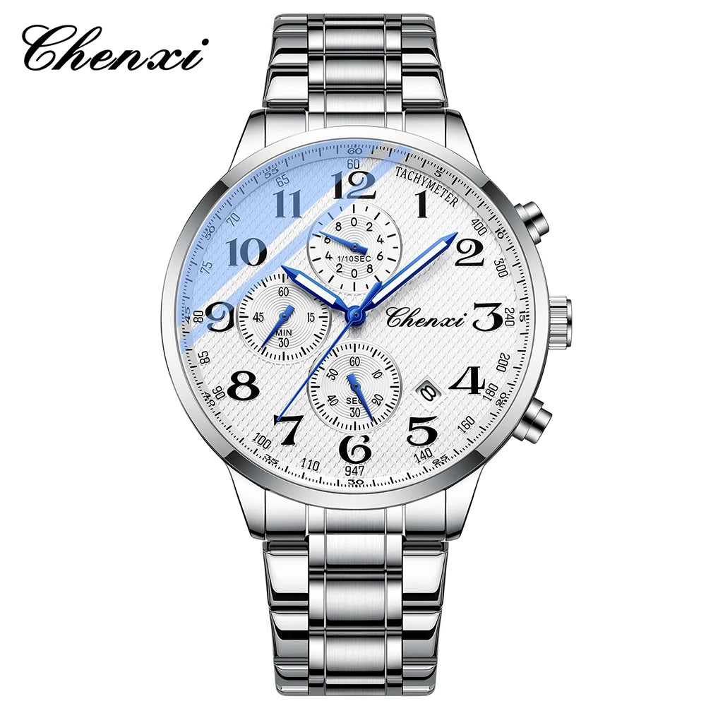 CHENXI Watches For Men Multi-functional Quartz Man Watch Calendar Luminous Chronograph Men's Wristwatches Gifts