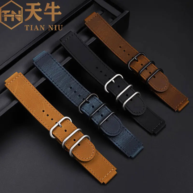 18mm cowhide Watchband for Casio small square strap AE1200/AE-1300/1500 F-108/W-218  A158/A168 vintage cowhide strap  bracelet
