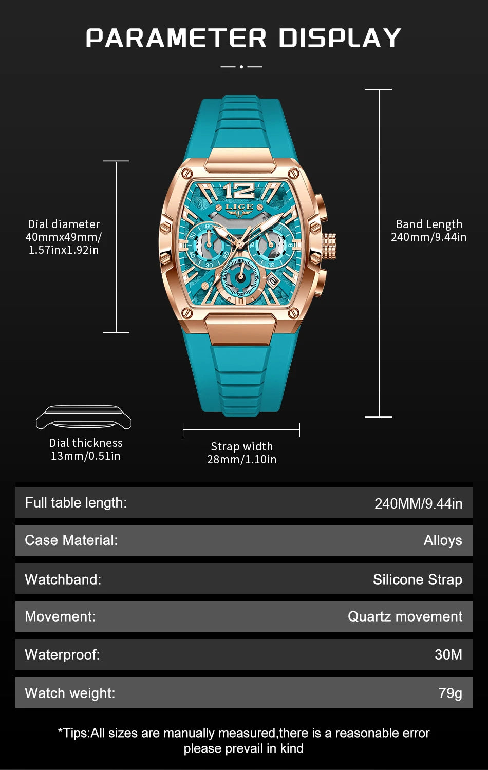 LIGE Original Brand Fashion Mens Watches Sport Military Chronograph Calendar Silicone Strap Quartz Wristwatch Relogio Masculino