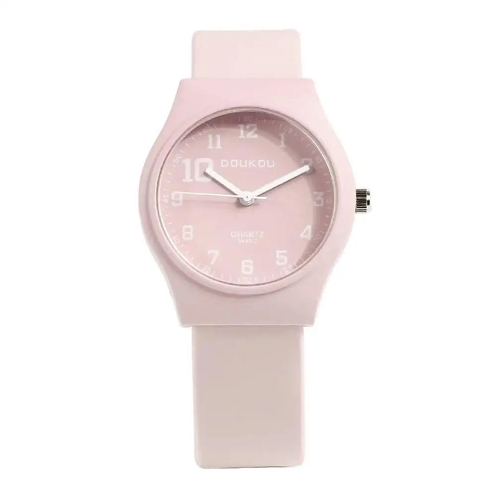 Summer Candy Colors Watch Korean Women Circular Quartz Watches Trendy Ladies PU Leather Watch Luxury Simple Wristwatch Clock