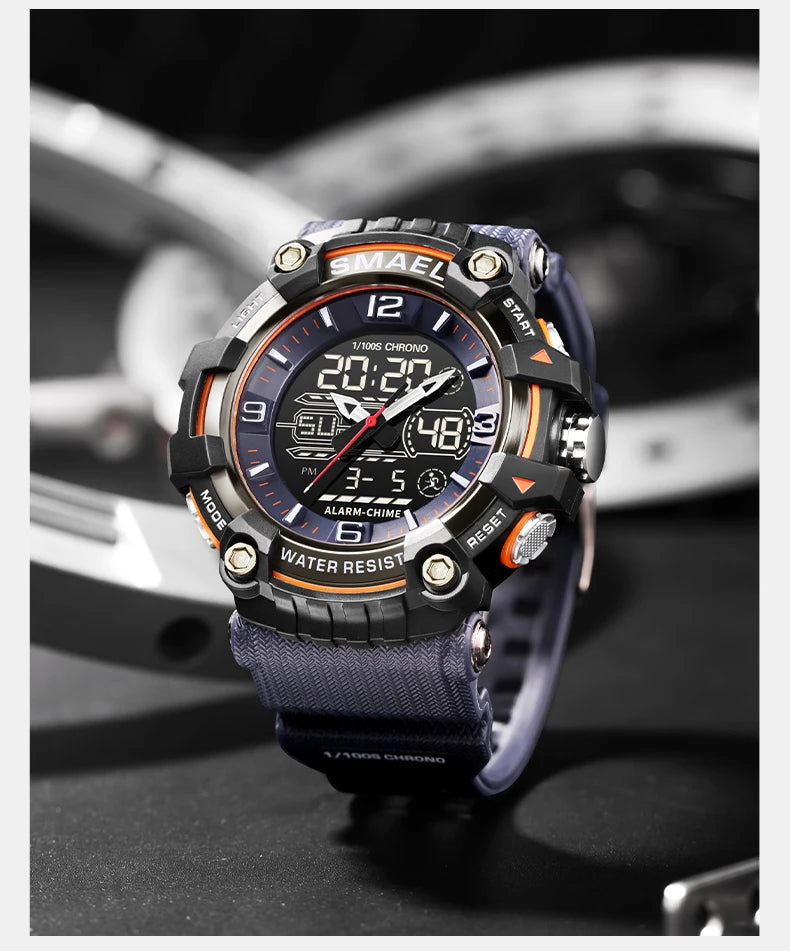 SMAEL Watch Men Sport Alarm Clock For Men 50M Waterproof Wristwatches 8089 Original Brand Men's Wristwatch Quartz Sports Watches