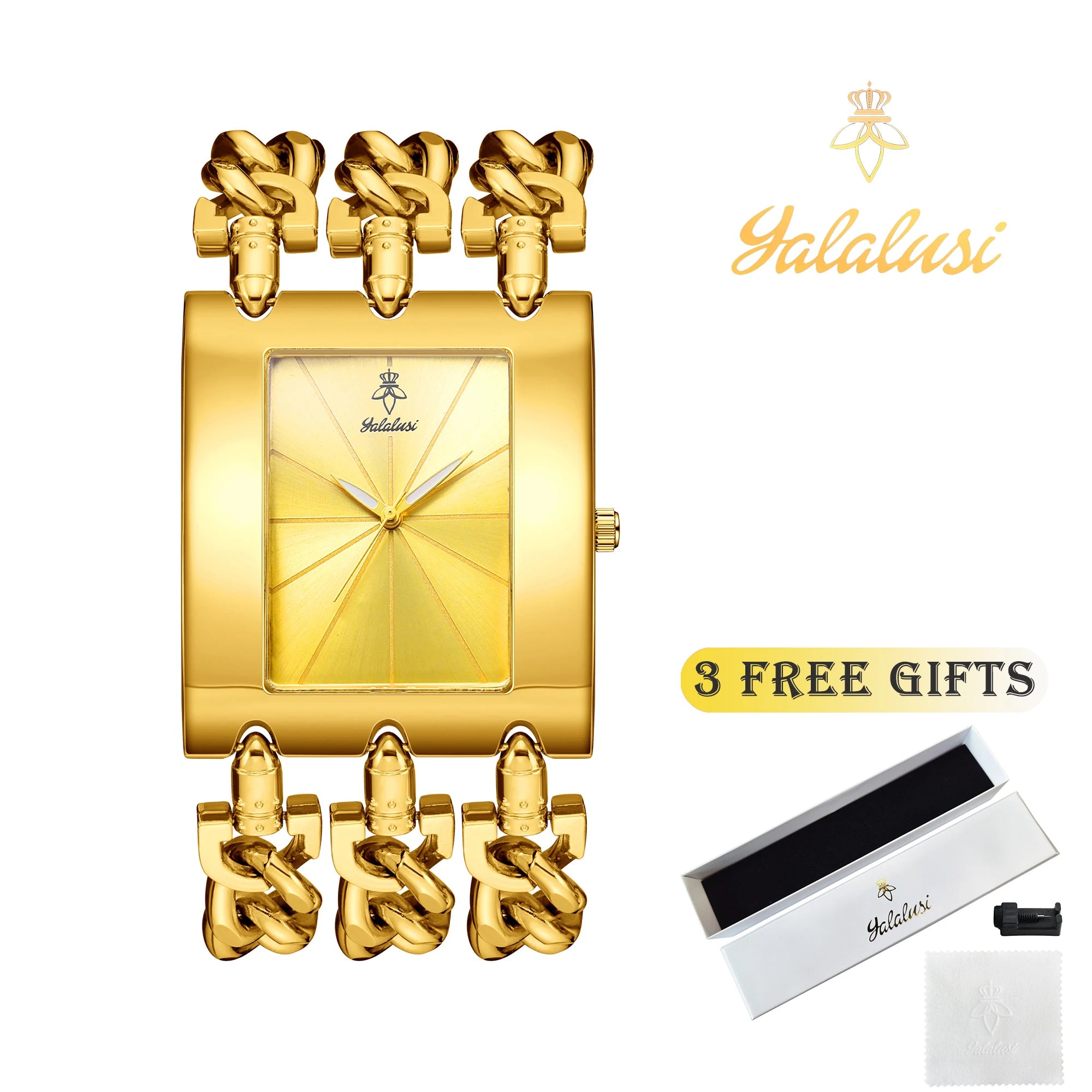 YaLaLuSi Men's Large-Dial Waterproof Quartz Watch: A Luxurious Skeleton Bracelet Watch Gift reloj mujer Boys
