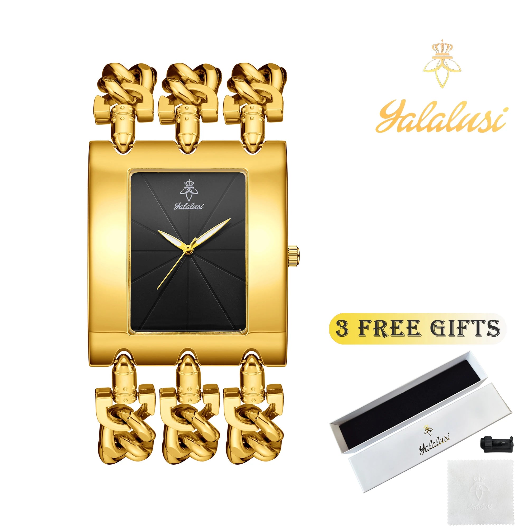 YaLaLuSi Men's Large-Dial Waterproof Quartz Watch: A Luxurious Skeleton Bracelet Watch Gift reloj mujer Boys