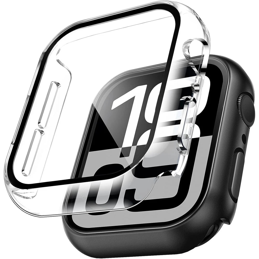 Glass+Cover For Apple Watch case 10 9 8 7 6 SE 5 iWatch Accessorie Screen Protector iWatch series 46mm 44mm 40mm 41 45mm 38 42mm