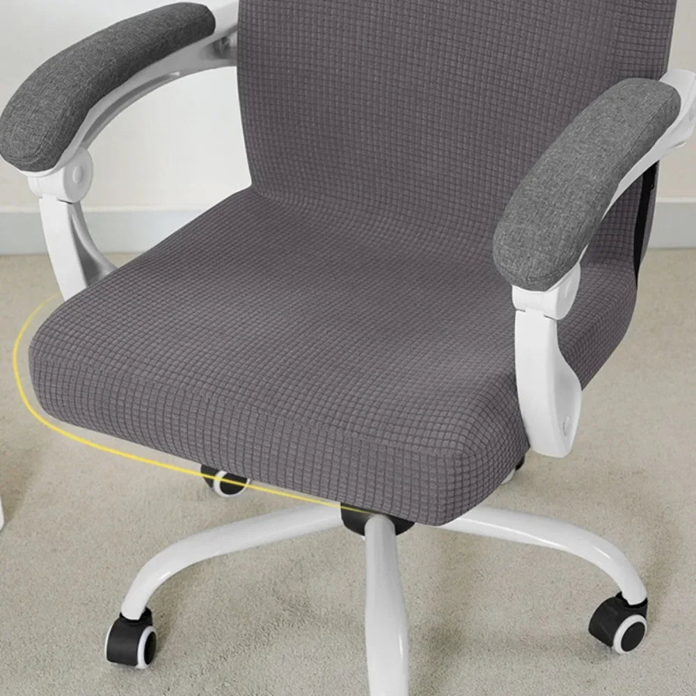 ARMFAVER Waterproof Office Chair Cover with Zipper Stretchable Fit for Swivel Chairs Elastic Slipcover Protector Solid Colors