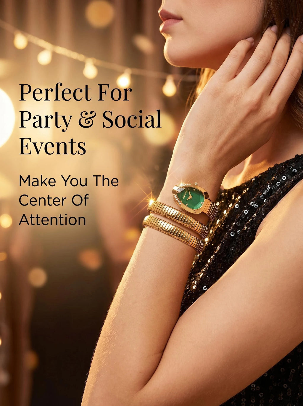 2026 High Quality Gold Diamond Set Snake Shaped Dress Watch Bangle Style Fashionable Unique Brand Same Style Women's Wristwatch