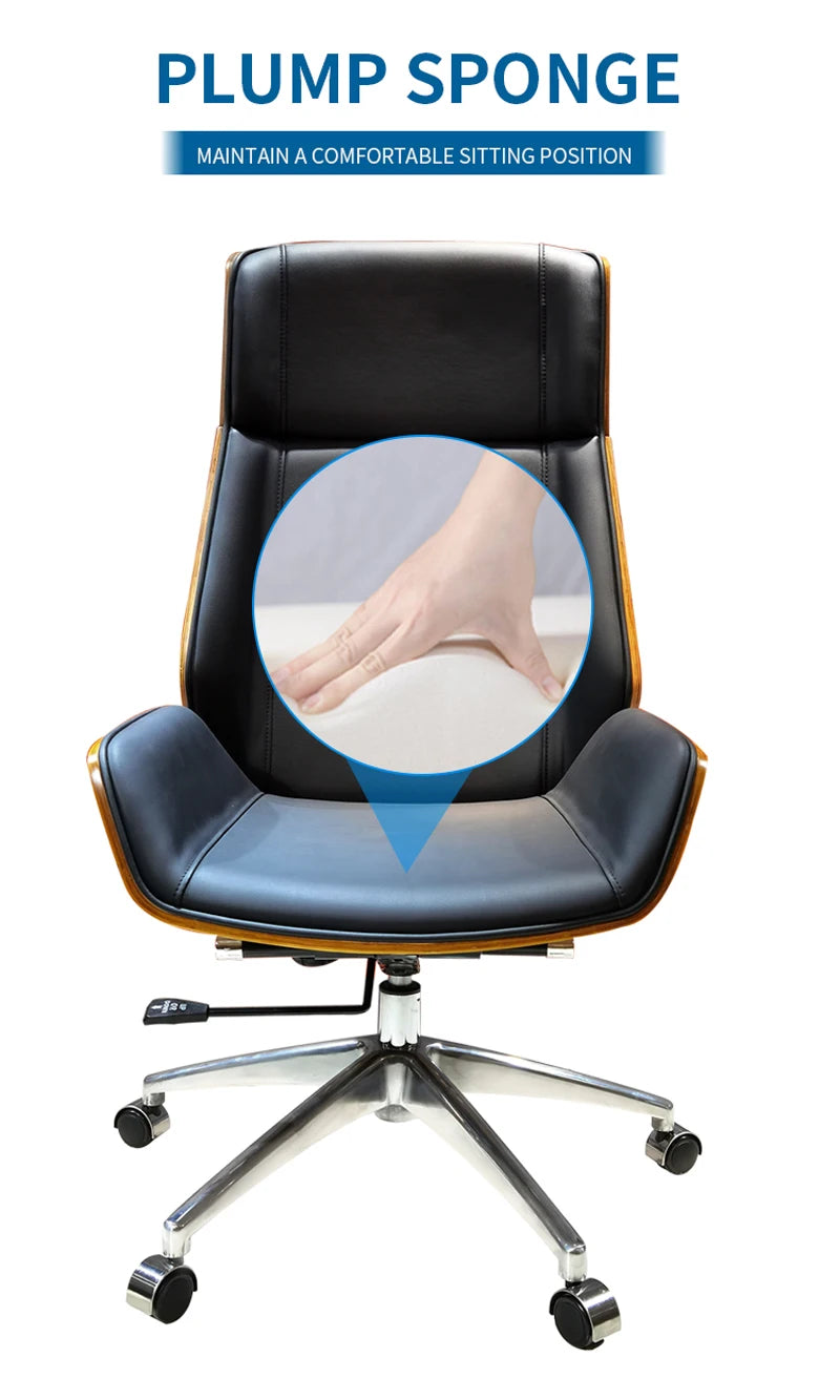 Luxury Boss Chair Leather Reclining Ergonomic Office Chairs 135° Recliner Cadeira Presidente Chaise De Bureau Ergonomique
