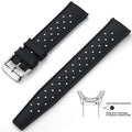 20mm 22mm Quick Release New Tropical TPU Rubber Strap Flat Head Universal Watch Band Ventilate Silicone Tropic Bracelet