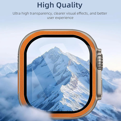 Aluminium Alloy Case+Tempered Glass for Apple Watch Ultra 3 2 1 Anti-Scratch Screen Protector for iWatch Ultra 2 49mm Cover Film