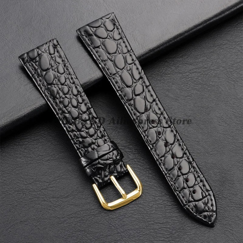 10/12/13/14/16/18/19/20/21/22mm Soft Cowhide Leather Watch Bands Crocodile Pattern Design Watch Straps Casual Business Bracelets