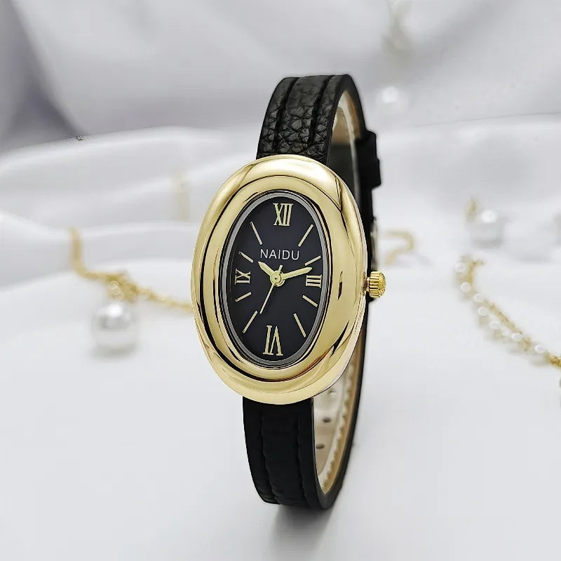Luxury Pigeon Egg Dial Women's Quartz Watch Vintage Leather Strap Wristwatches Gift Clock Dropshipping Reloj Mujer Montre Femme