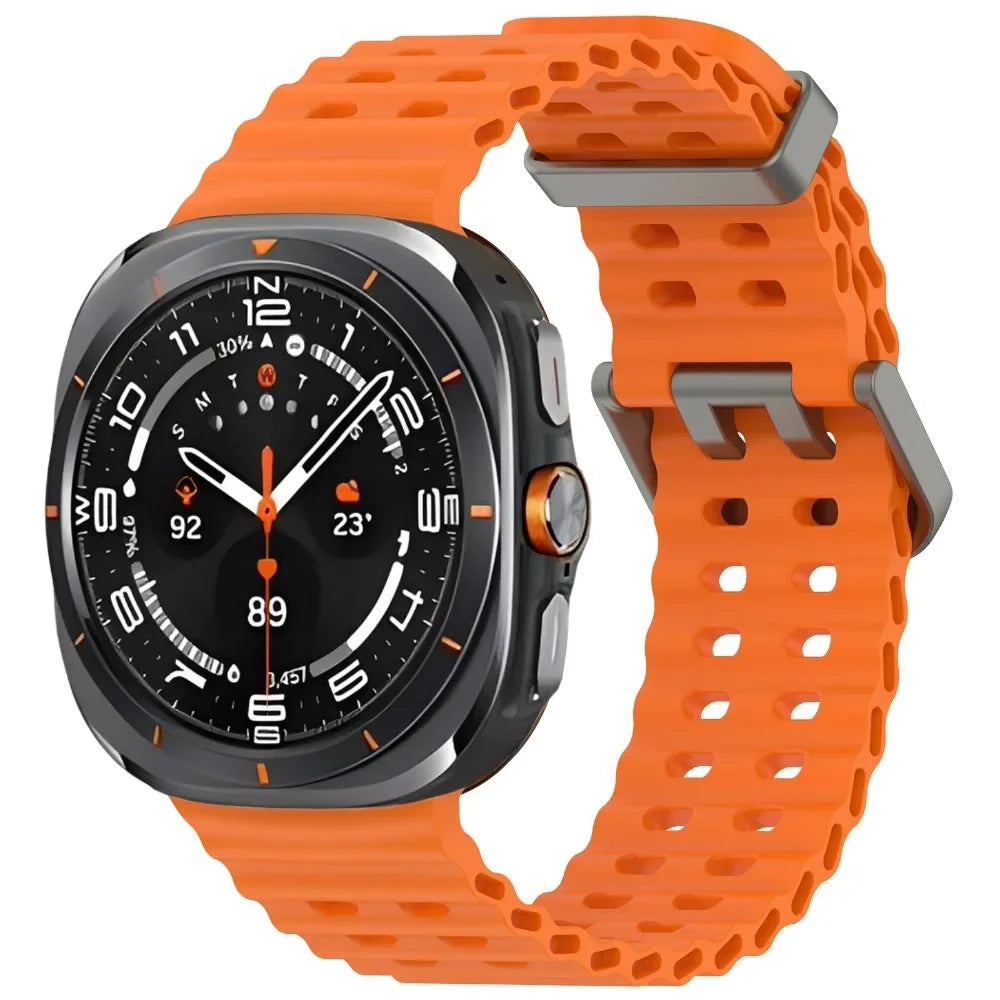 Two-color Silicone Strap for Samsung Galaxy Watch Ultra 47mm Ocean Original Official Wristband Galaxy Watch 8-7 Ultra 47mm Belt