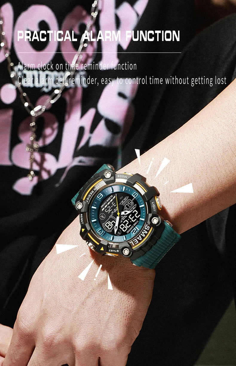 SMAEL Watch Men Sport Alarm Clock For Men 50M Waterproof Wristwatches 8089 Original Brand Men's Wristwatch Quartz Sports Watches