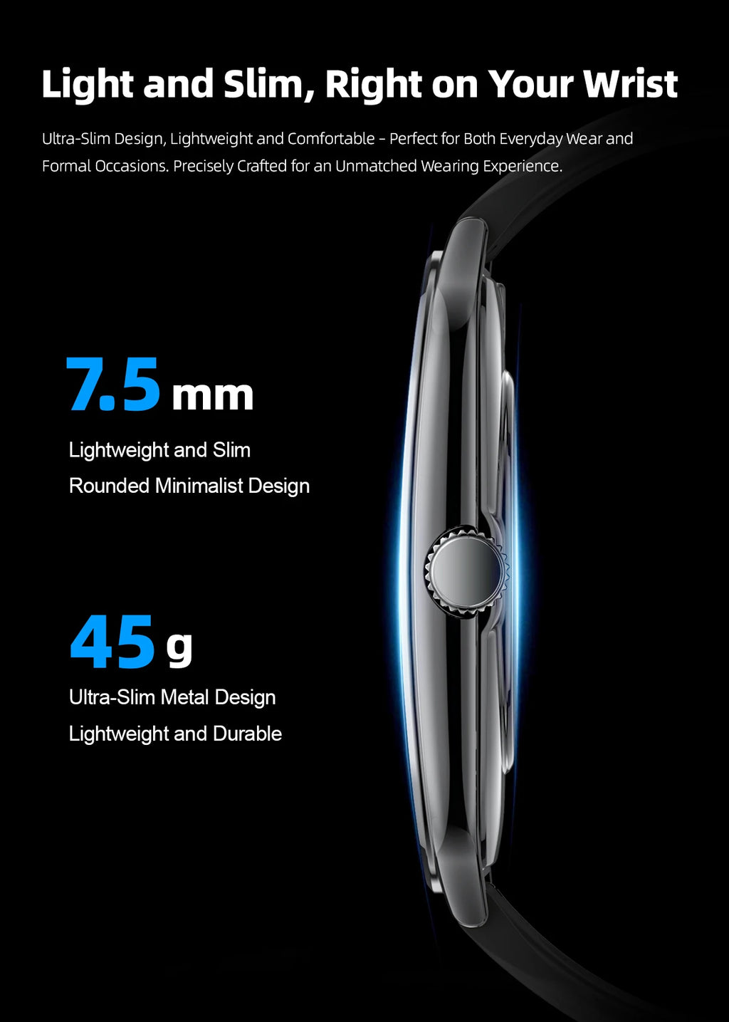 New Ultra Thin Smart Watch men 1.96" AMOLED HD Pixel Display Always Show Time BT Call Reminder Smartwatch Ladies For Android iOS