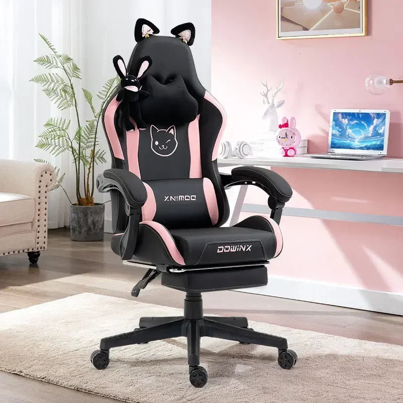 AOLIVIYA Comfortable Ergonomic Home Gaming Desk Chair For Women Student Bedroom Study Computer Backrest With A318756