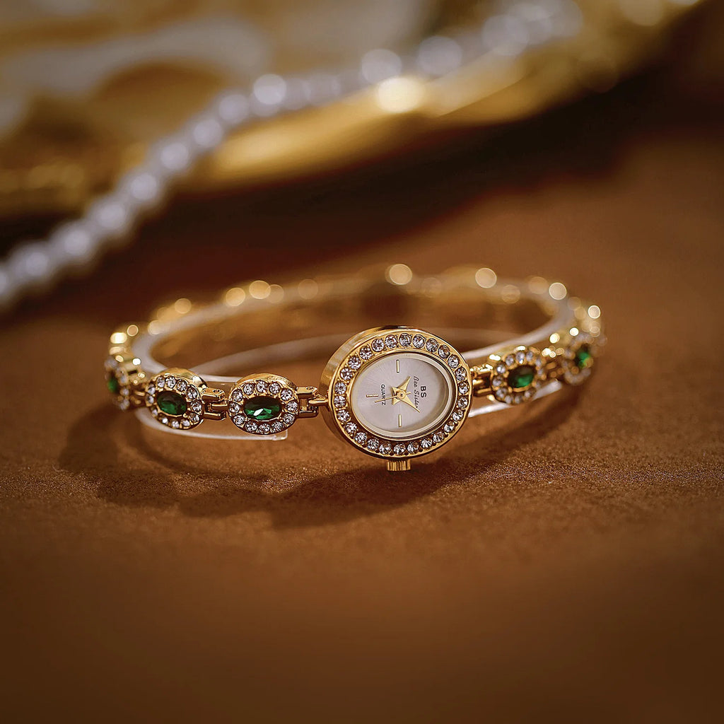 Colorful Diamond Luxury Women's Watch Elegant Bracelet Wristwatch Waterproof Quartz Hand Clock Gifts For Girlfriend