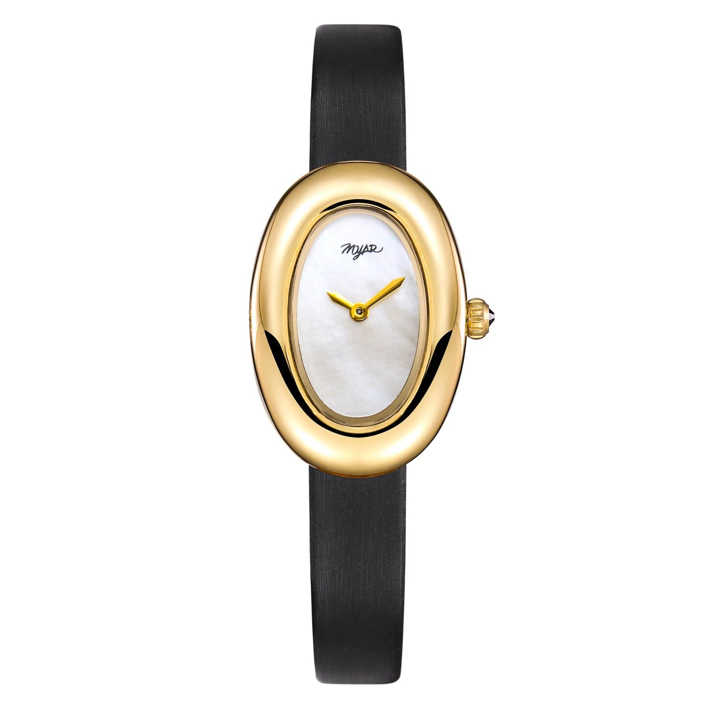 MYAR Women Watch for Girls Quartz Reloj Mujer Sliver Diamond Oval Shaped Orologio Ladies Wristwatch Simple Stainless Steel Clock