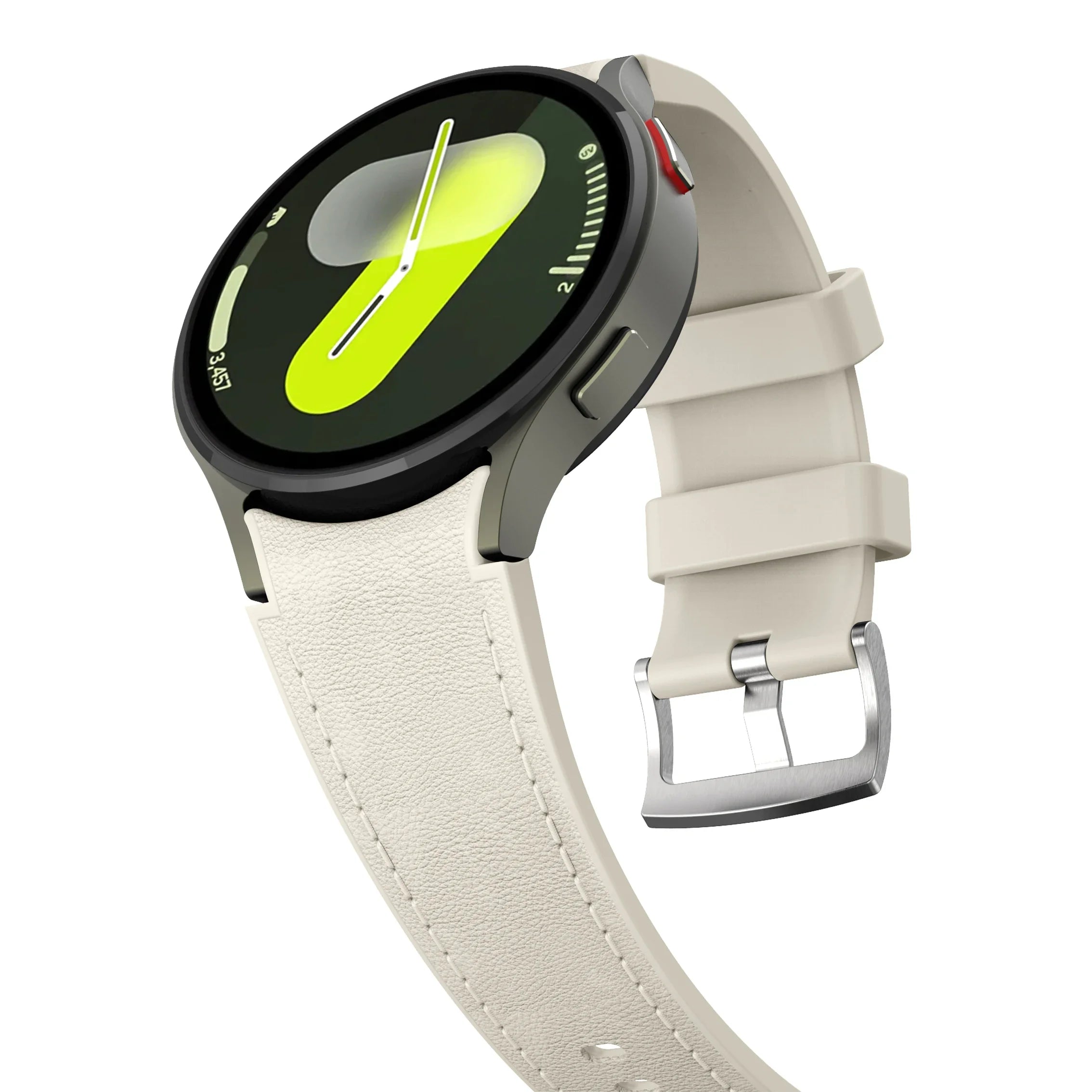 Silicone+Leather Strap for Samsung Galaxy Watch 7 6 5 4 44mm 40mm/5 Pro 45mm Wristband for Galaxy Watch 6 Classic 47mm 43mm Belt