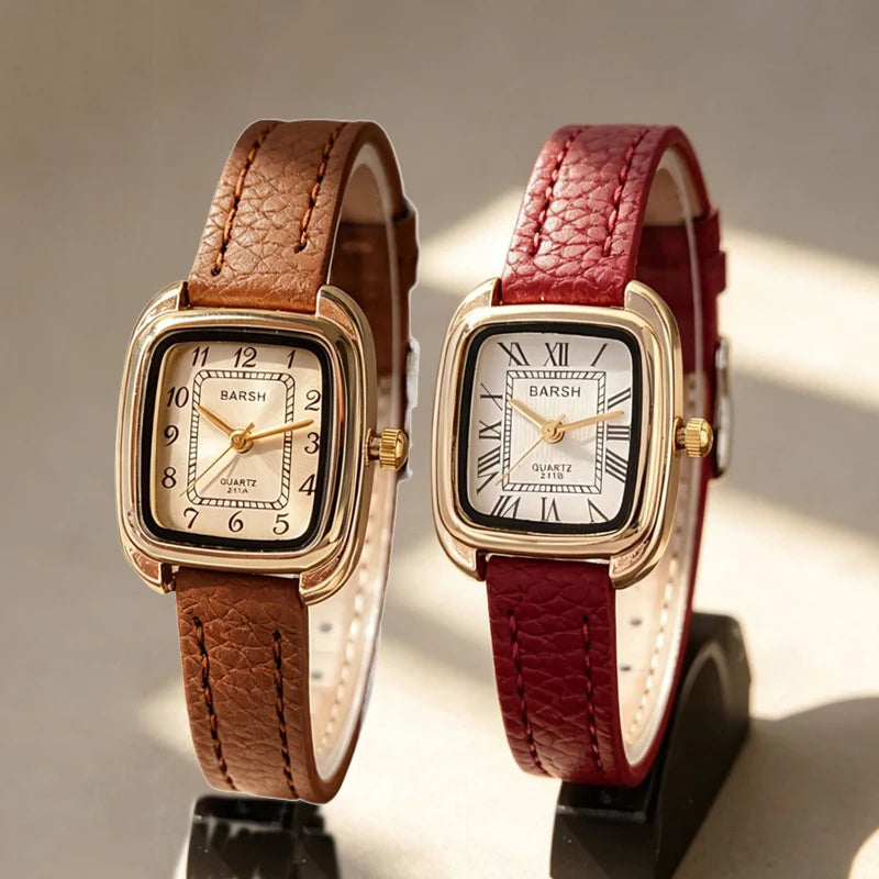 Fashion Leather Belt Watch for Women Luxury Watch Simple Retro Roman Dial Quartz Wristwatches Wholesale Relojes Para Mujer