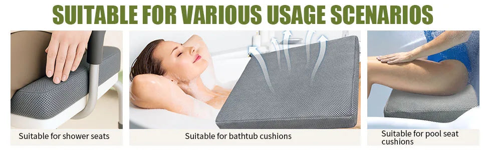 Shower Seat Cushion, Soft Chair Pad for Elderly Bathing，Easy to Clean & Quick Dry.Suitable for Shower Seats, Bathtub Baths