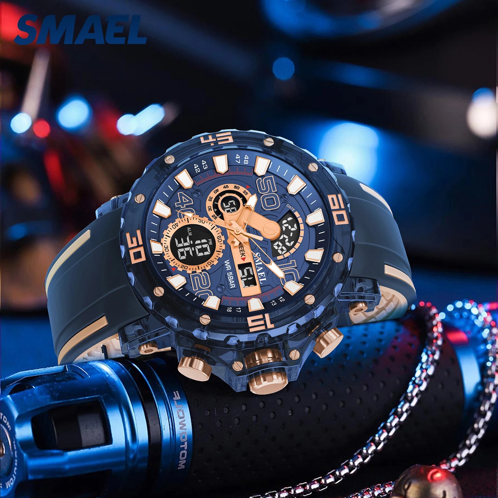 Military Watches Men Watch 2025 New 50M Waterproof Wristwatch Stopwatch Alarm LED Light Digital Watches 8136 Men's Sports Watch