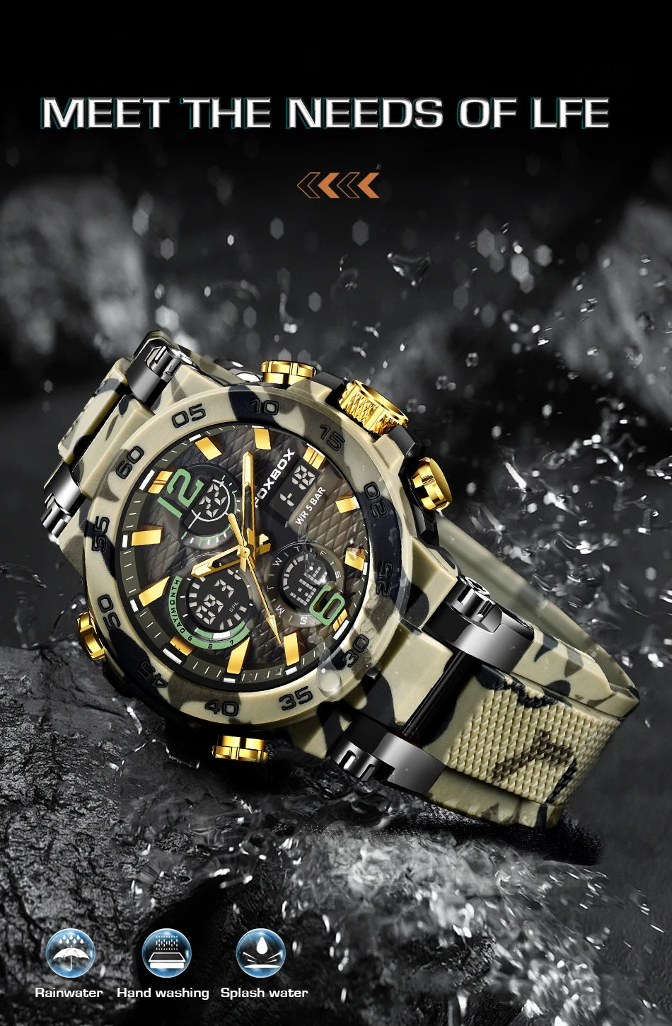 LIGE Digital Men Military Watch 50m Waterproof Wristwatch LED Quartz Clock Sports Watch Male Big Watches Men Relogios Masculino