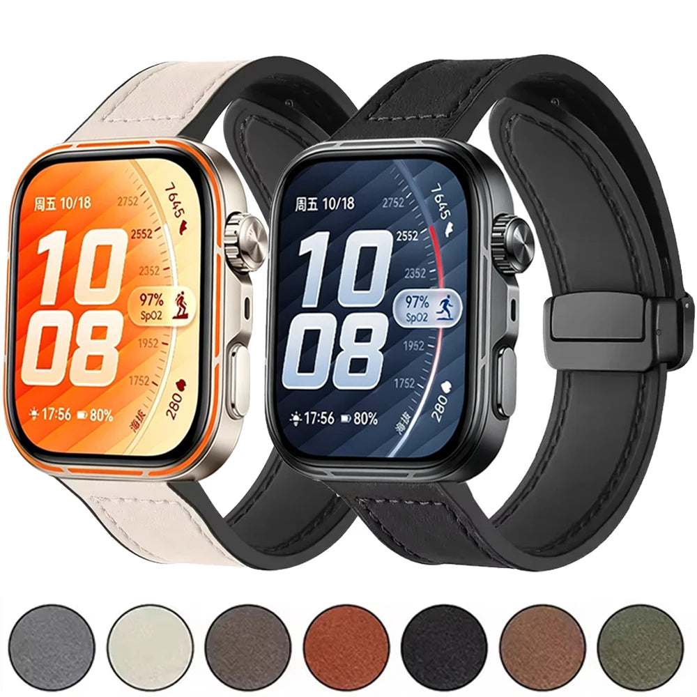 Silicone Leather Strap for Huawei Watch Fit 5 Pro/4 Pro Outdoor Sports Replacement Bracelet Wristband for Huawei Watch Fit 5 4 3
