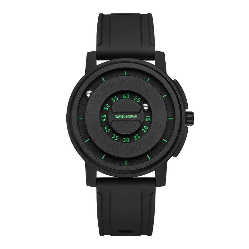 DANIEL GORMAN Fashion Silicone Watch For Men Outdoor Sports Waterproof Scrolling Pointer Magnetic Force Men's Quartz Wristwatch