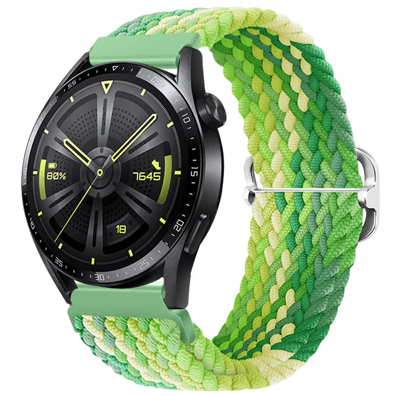20mm 22mm Elastic Braided Nylon Strap for Huawei Watch GT6 5 4Pro 46mm Bracelet for Samsung Galaxy Watch 7 6 5 4 6/4Classic Band