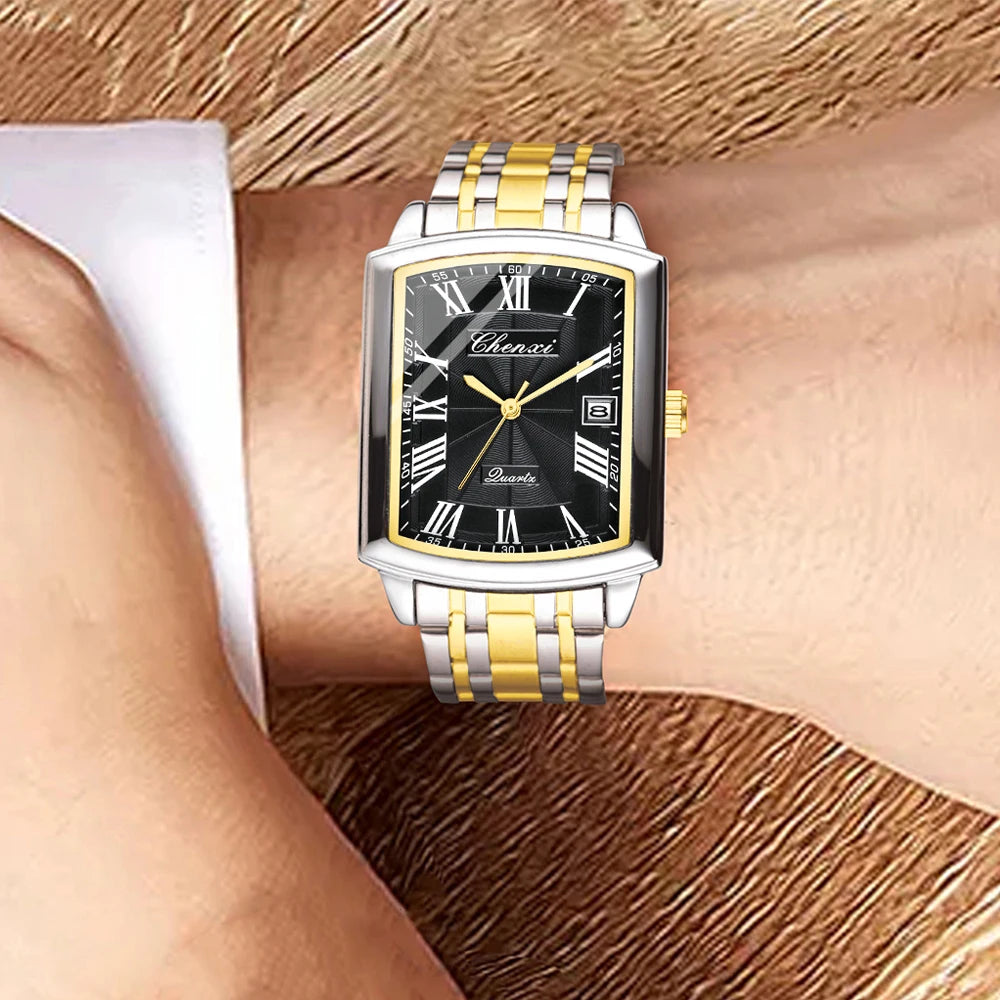 CHENXI Watches for Man Fashion Casual Calendar Quartz Watch Stainless Steel Bracelet Waterproof Men's Wristwatches Gifts
