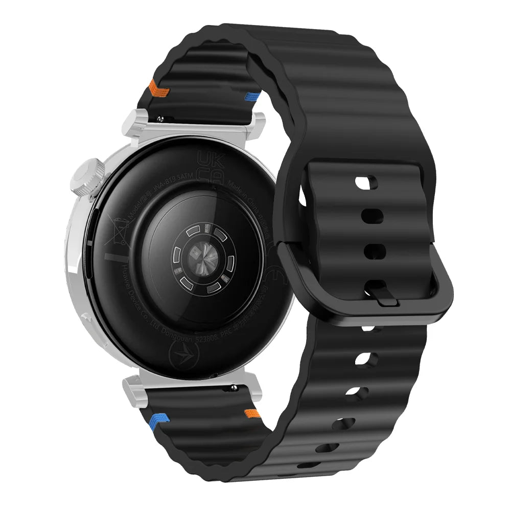 18/20/22mm Sports Wave Silicone Strap For Huawei Watch GT6-5-4 41mm 5 GT5 Pro 42mm Bracelet Wristband For Xiaomi Watch S4 41mm
