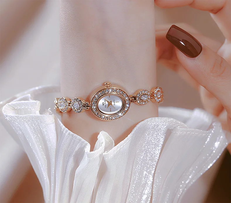 Colorful Diamond Luxury Women's Watch Elegant Bracelet Wristwatch Waterproof Quartz Hand Clock Gifts For Girlfriend