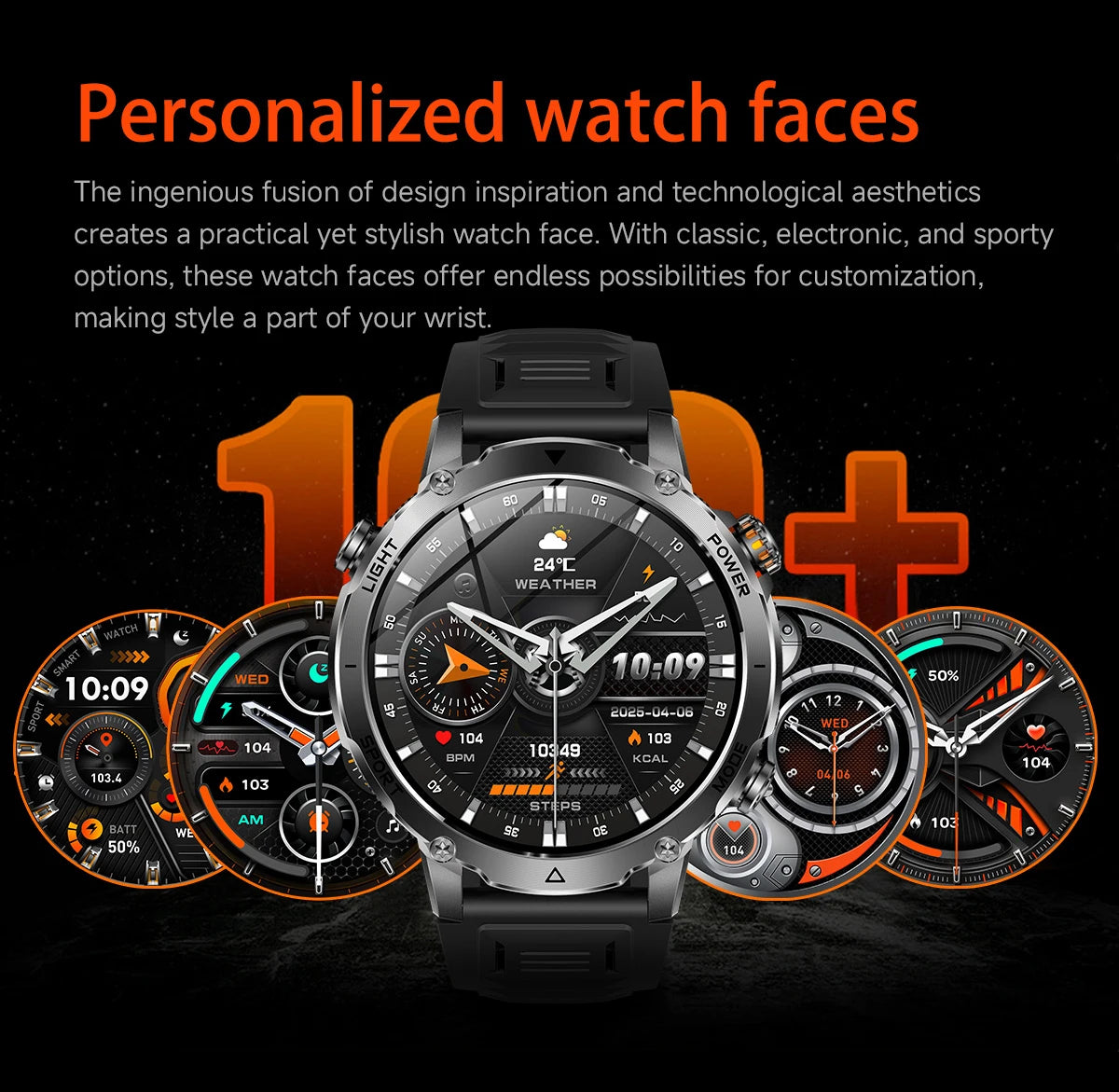 LIGE 2026 Military 1400mAh Battery Smart Watch Men Outdoor Flashlight IP68 Waterproof Heart Rate Bluetooth Call Sports Bracelet