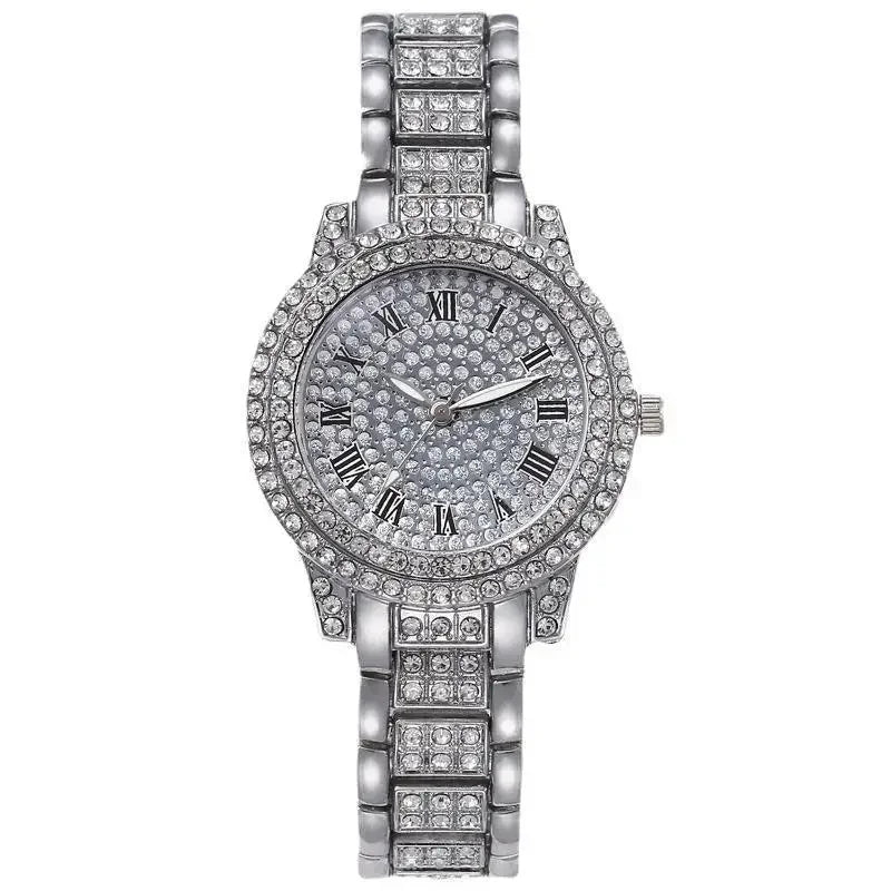 New Luxury Diamond Watch for Women Elegant Brand Quartz Steel Bracelet Watches Ladies Zircon Crystal Fashion Wristwatch Clock