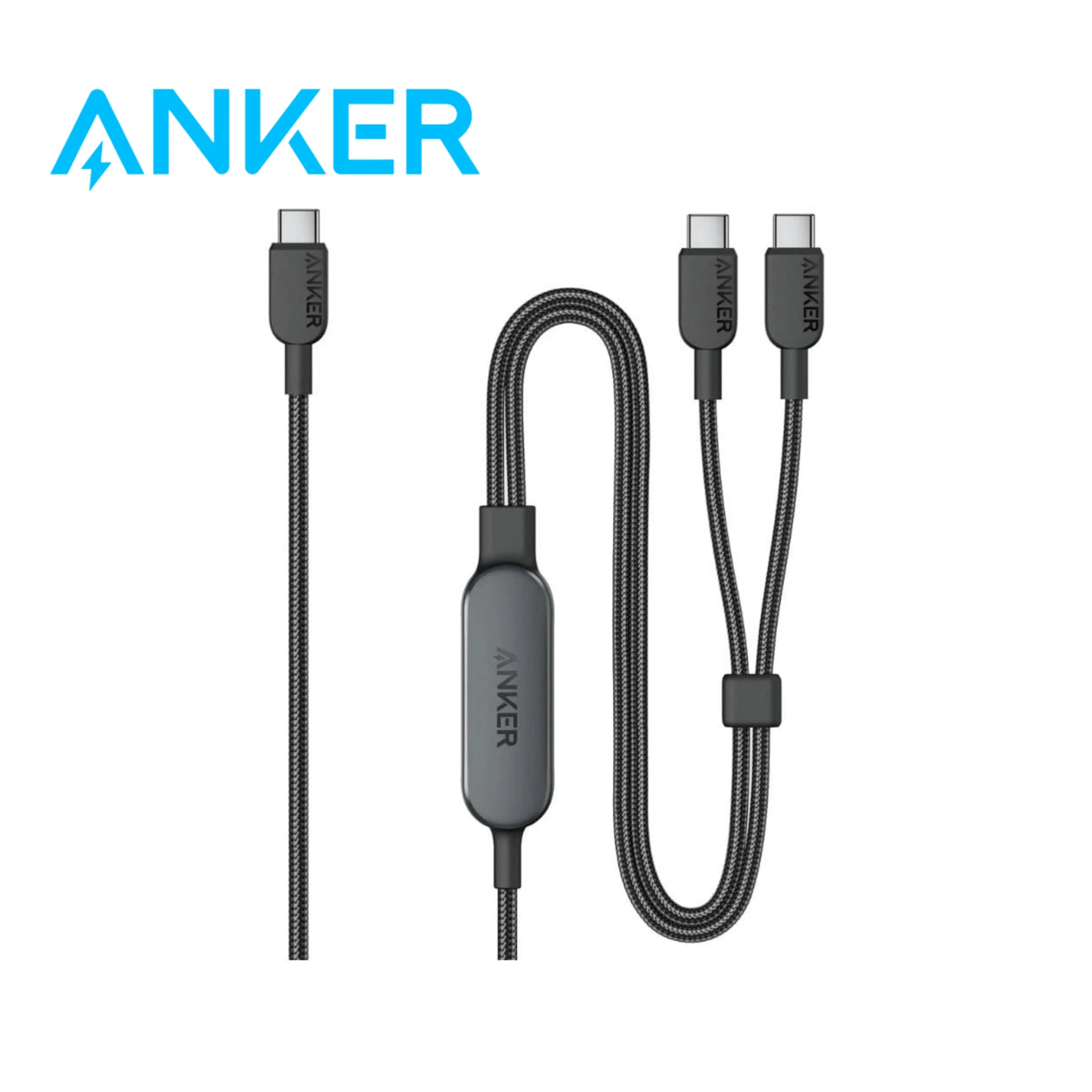 ANKER 2in1 USB-C To USB-C Braided 140W Dual Head Fast Charging High-power Data Cable-A8895 Suitable for IPhone16/PC/iPad Android
