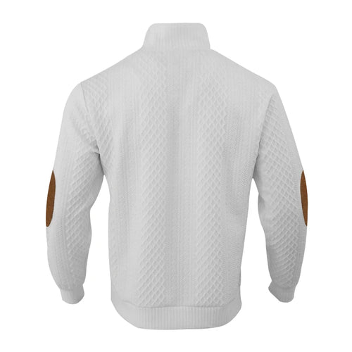 Autumn Winter New Men's Knit Sweatshirt Outdoor Stand Collar Long Sleeve Knitted Pullover Hoodie Men Fashion Patchwork Steetwear