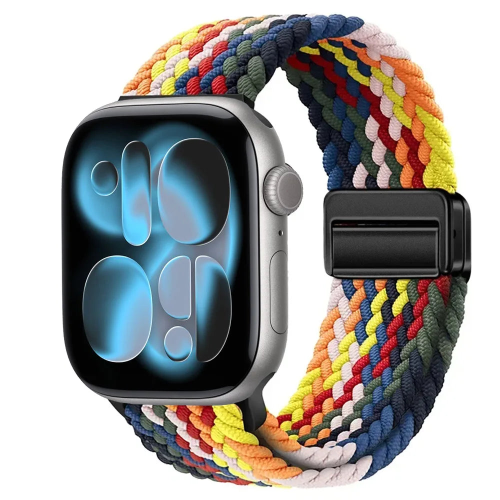 Nylon Loop Strap for Apple Watch 11 10 9 8 7 46mm 42mm 45mm 41mm Ultra 3 2 1 49mm Magnetic Braided  IWatch 6 5 4 SE3 Accessories