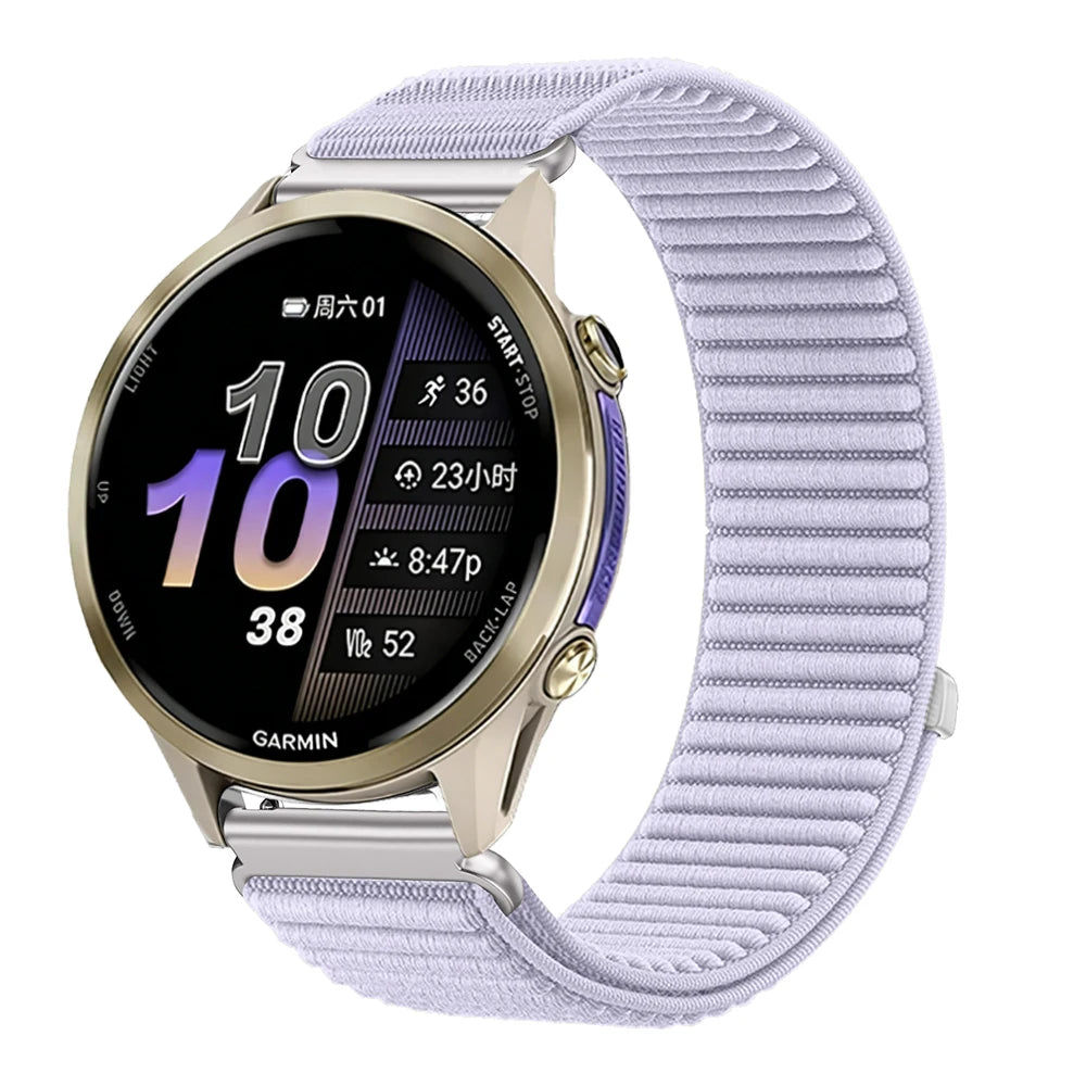 18mm 20mm 22mm Nylon Strap for Garmin Forerunner 970 965 955 570 165 265S/Active 6/5 Breathable Bracelet for Garmin Venu 4/3/3S