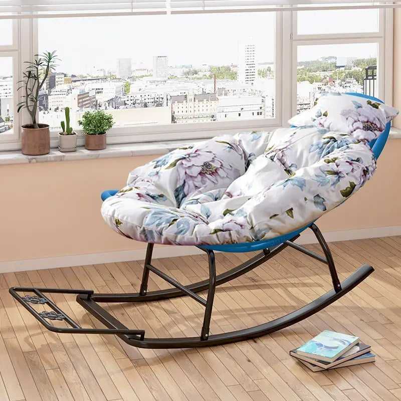 Leisure Lounge Chair, Garden Chair, Widened Rocking Chair, Rattan Rainbow Rocking Chair