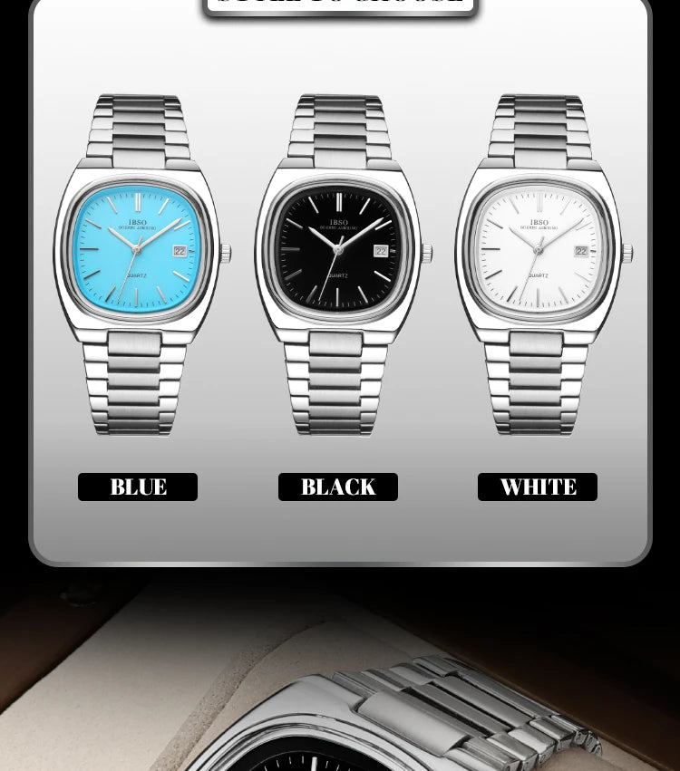 IBSO Luxury Men's Watch 3ATM Hot Selling Wholesale Price Japan Movement Calendar Function Adjustable Stainless Steel Strap