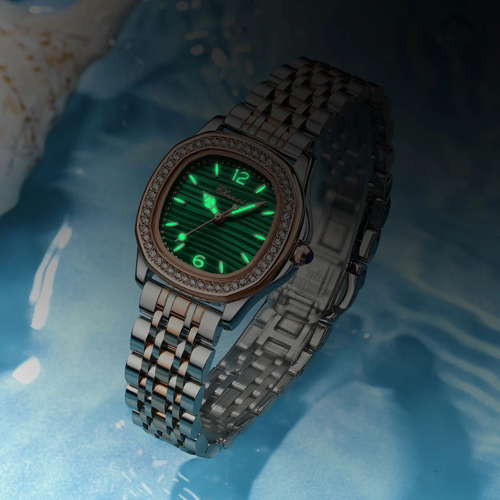CHENXI Luxury Elegant Watches For Woman Fashion Diamond Dial Quartz Watch Ladies Rose Gold Wristwatch Waterproof Luminous