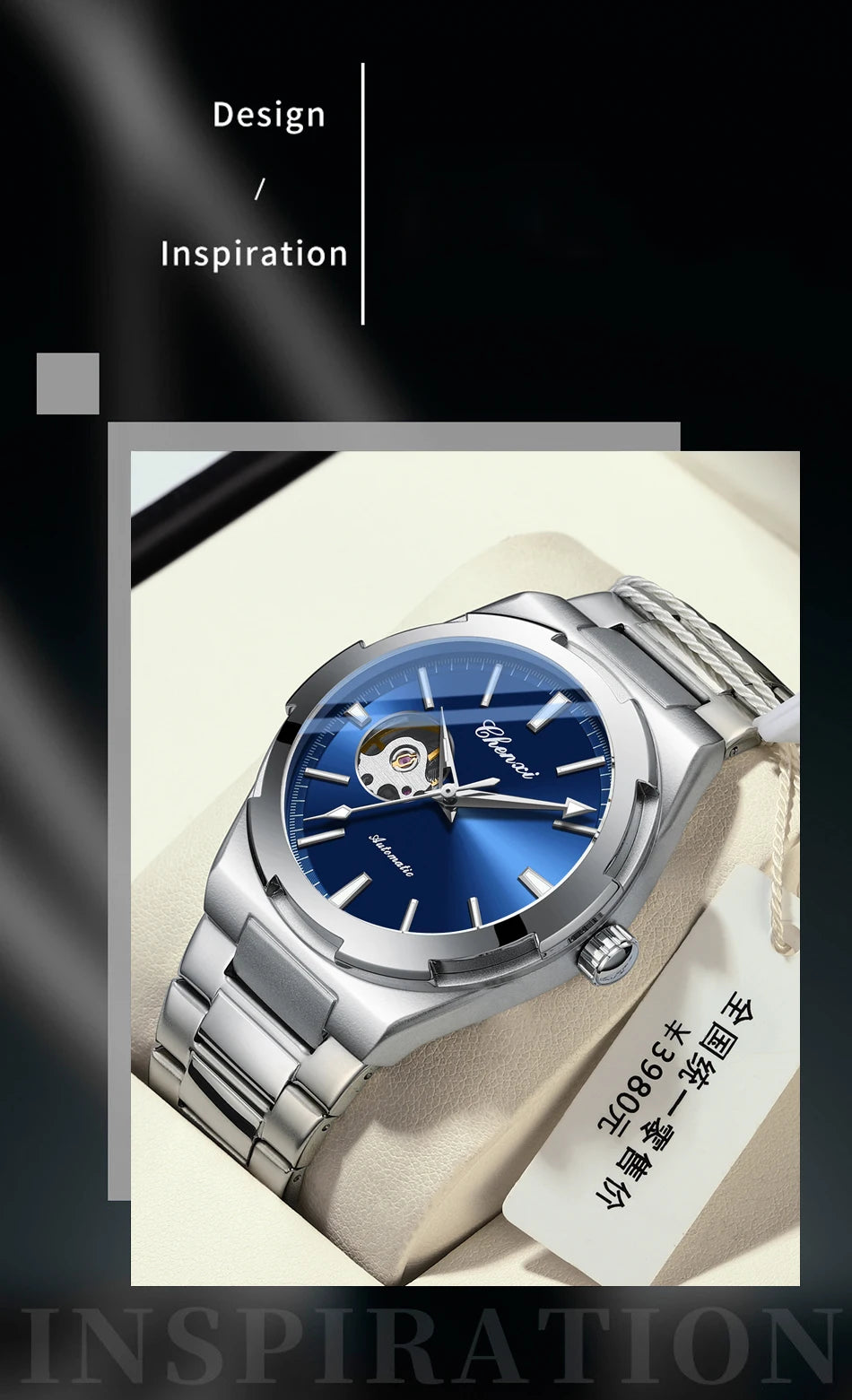 New Mens Watch Mechanical Wristwatches Stainless Steel Fashion Sports Waterproof Watches for Men Hollow Out Automatic Movement