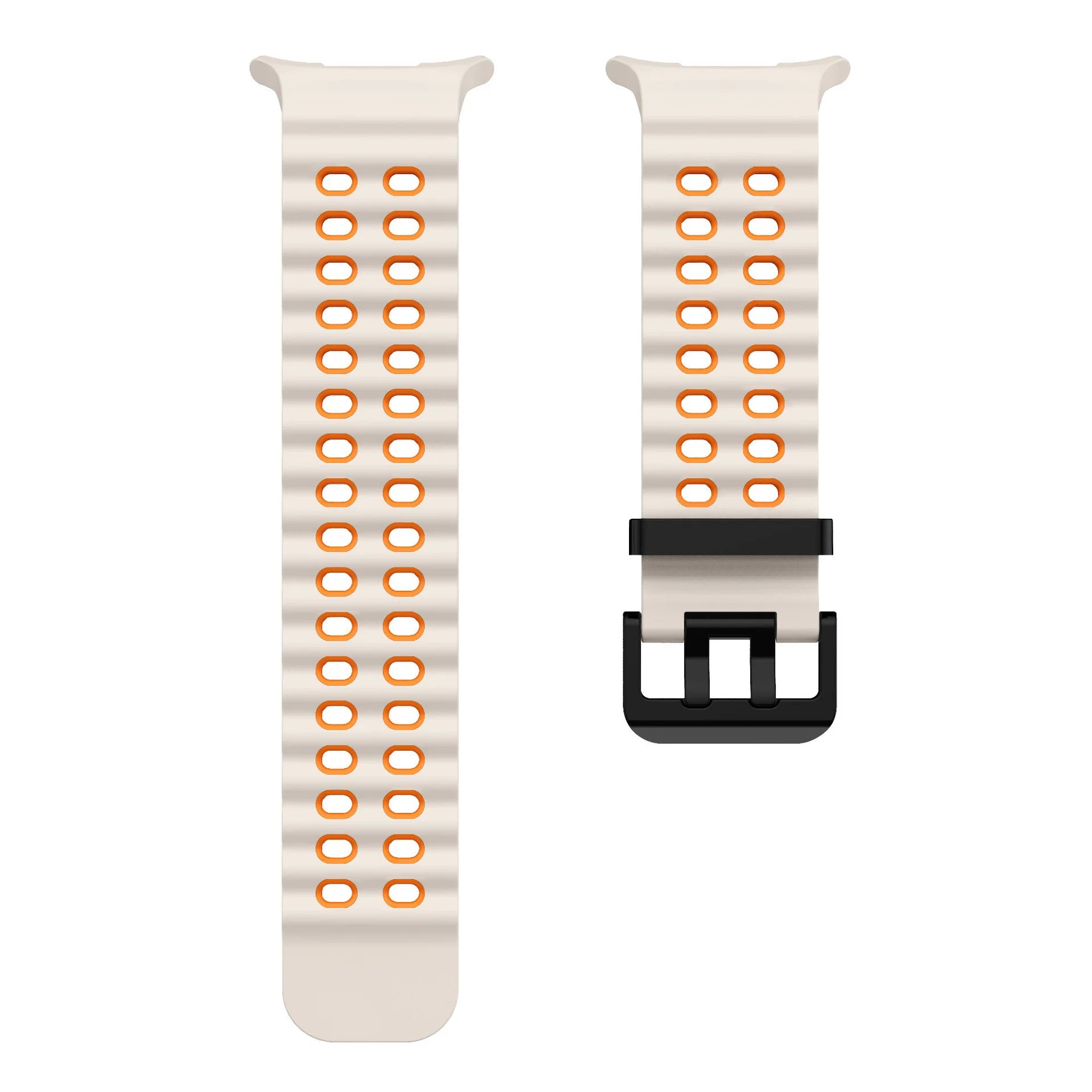 Two-color Silicone Strap for Samsung Galaxy Watch Ultra 47mm Ocean Original Official Wristband Galaxy Watch 8-7 Ultra 47mm Belt