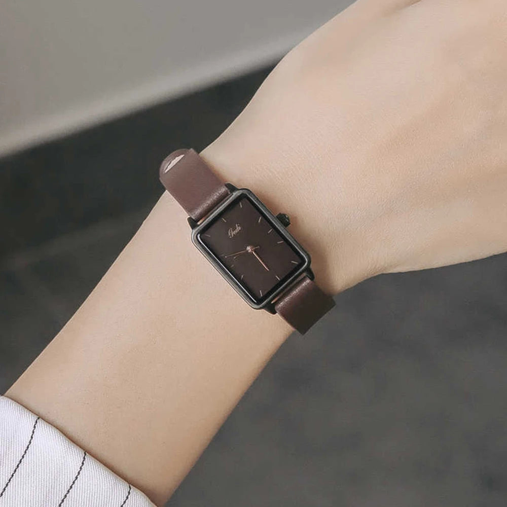 GEDI Watches for Woman Vintage Niche Elegant Waterproof Leather Watches Ladies Quartz Square Women's Wristwatches
