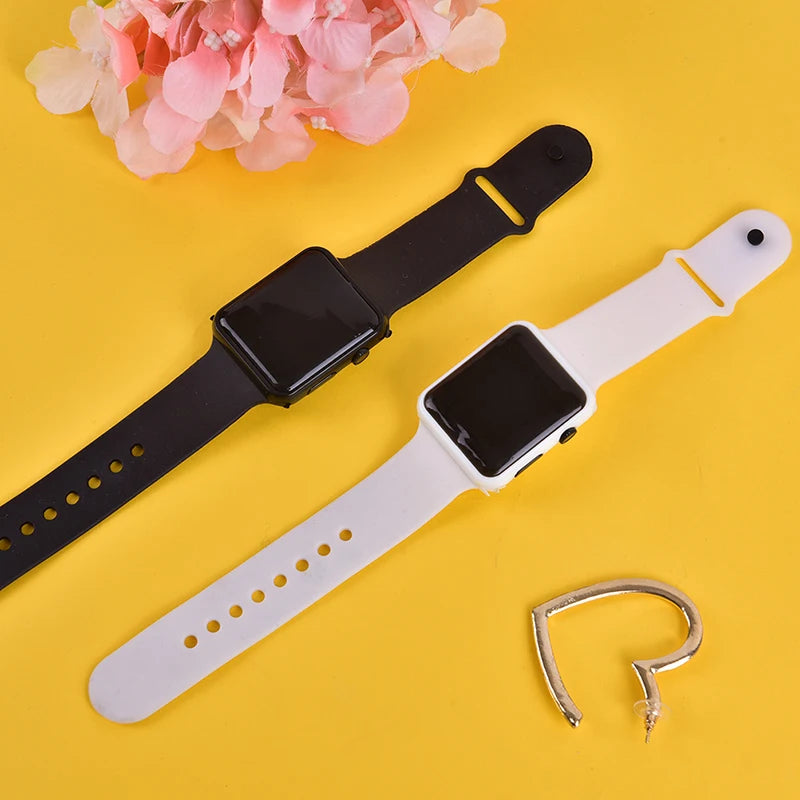 Square Silicone Digital Watch Red LED Watches Metal WristWatch Sport Clock Hours