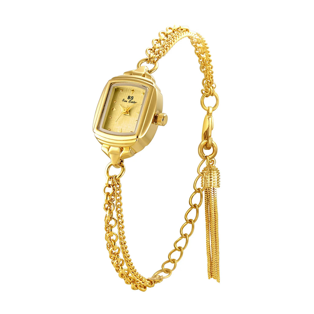 Elegant Ladies' Watch Bracelet Small Silver Wristwatch Simple Retro Square High-End Women's Watch Brand