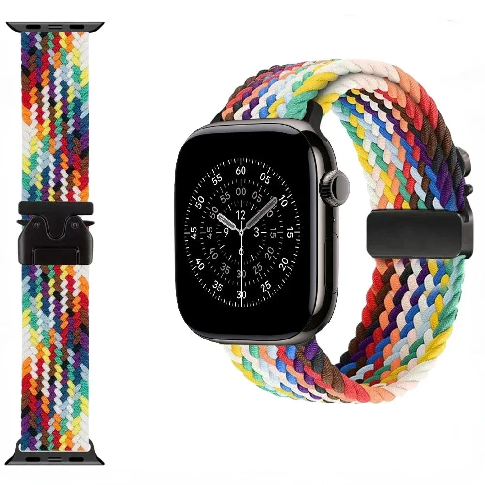nylon Braided Strap For Apple Watch Band Ultra 3/2/1 49mm parachute Buckle 11 10 46mm 42mm 9 8 7 45/41mm iWatch 6 5 SE3 44/40mm