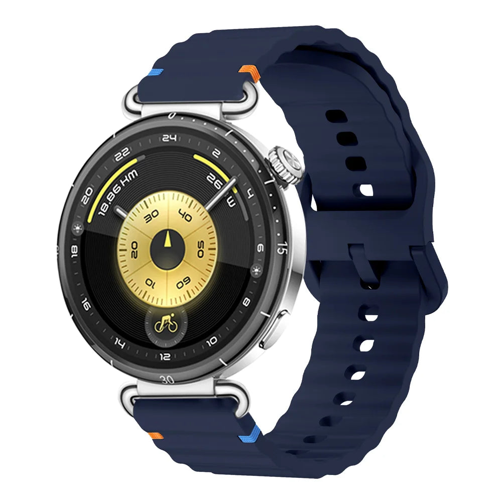 18/20/22mm Sports Wave Silicone Strap For Huawei Watch GT6-5-4 41mm 5 GT5 Pro 42mm Bracelet Wristband For Xiaomi Watch S4 41mm