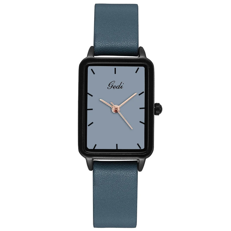 GEDI Watches for Woman Vintage Niche Elegant Waterproof Leather Watches Ladies Quartz Square Women's Wristwatches